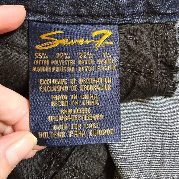 Seven7 Mid-Rise Stretch Dark Wash Skinny Jeans Sz 12 - Picture 9 of 10
